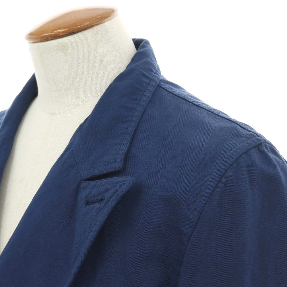 【新品アウトレット】ドレイクス DRAKES コットンリネン ヘリンボーン ダブル6B カジュアルジャケット ネイビー【 38 】【 状態ランクN- 】【 メンズ 】