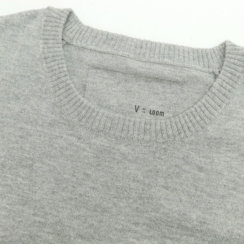 【新品】ヴィルーム V::loom ハイゲージ ポリエステルコットンカシミヤ クルーネック 半袖 プルオーバーニット グレー【 M 】【 状態ランクN 】【 メンズ 】