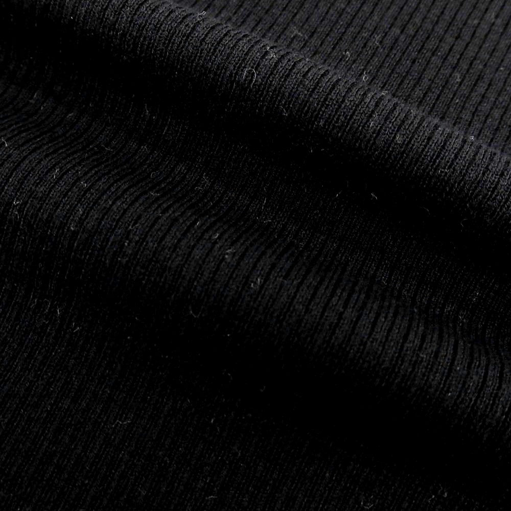 【新品】ヴィルーム V::loom ポリエステルコットンカシミヤ クルーネック 半袖 リブ プルオーバーニット ブラック【 M 】【 状態ランクN 】【 メンズ 】