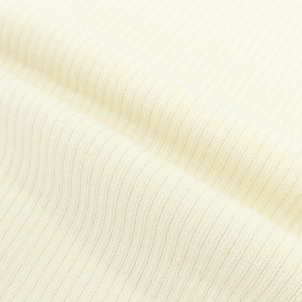 【新品】ヴィルーム V::loom ポリエステルコットンカシミヤ クルーネック 半袖 リブ プルオーバーニット アイボリー【 M 】【 状態ランクN 】【 メンズ 】