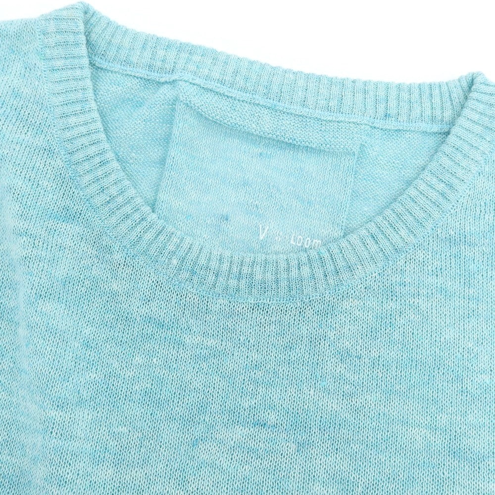 【新品】ヴィルーム V::loom リネン クルーネック 半袖 プルオーバーニット ライトブルー【 M 】【 状態ランクN 】【 メンズ 】