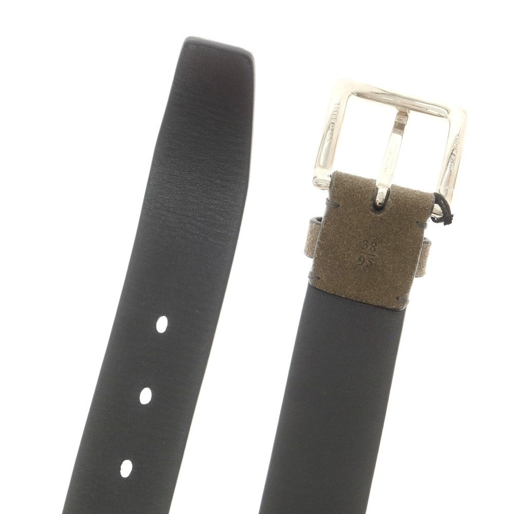 【新品アウトレット】スローウェア SLOWEAR スエードレザー ベルト オリーブ【 95 】【 状態ランクN- 】【 メンズ 】