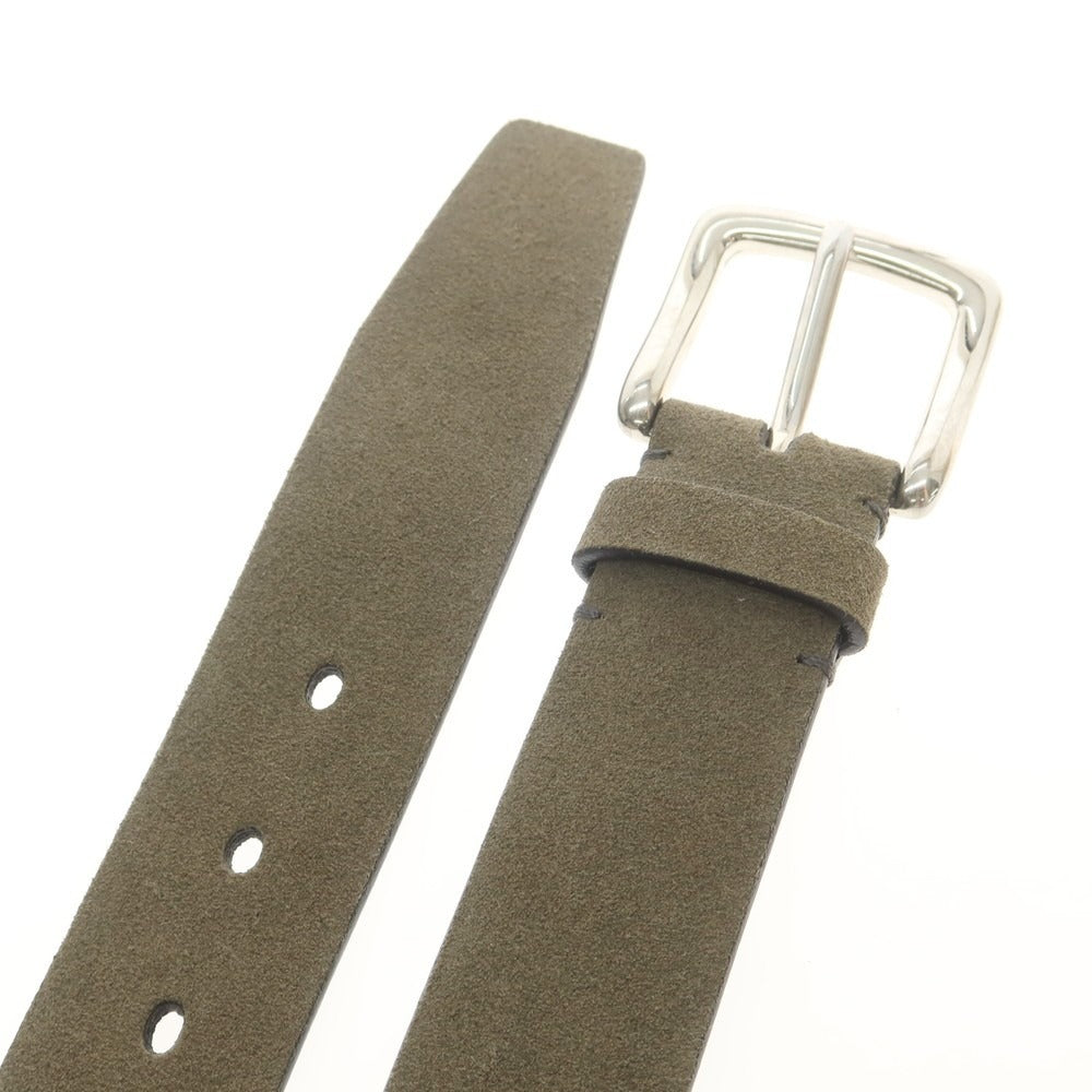 【新品アウトレット】スローウェア SLOWEAR スエードレザー ベルト オリーブ【 105 】【 状態ランクN- 】【 メンズ 】