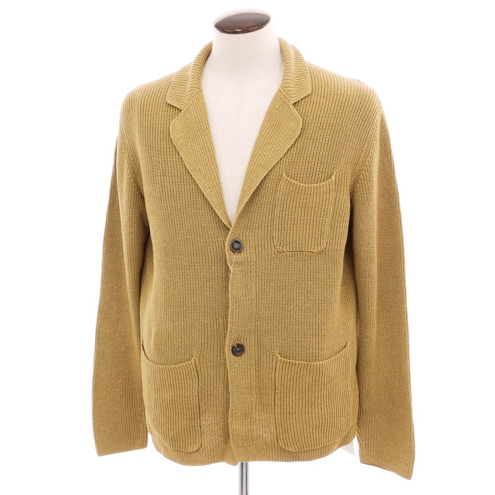 【新品】ザノーネ ZANONE コットン リブニット カーディガン ジャケット ベージュ【 52 】【 状態ランクN 】【 メンズ 】