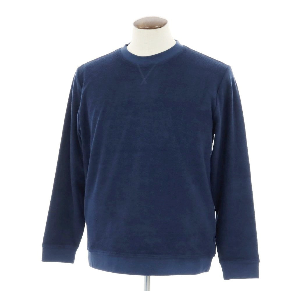 【新品】ザノーネ ZANONE コットン パイル クルーネック スウェット ネイビー【 L 】【 状態ランクN 】【 メンズ 】