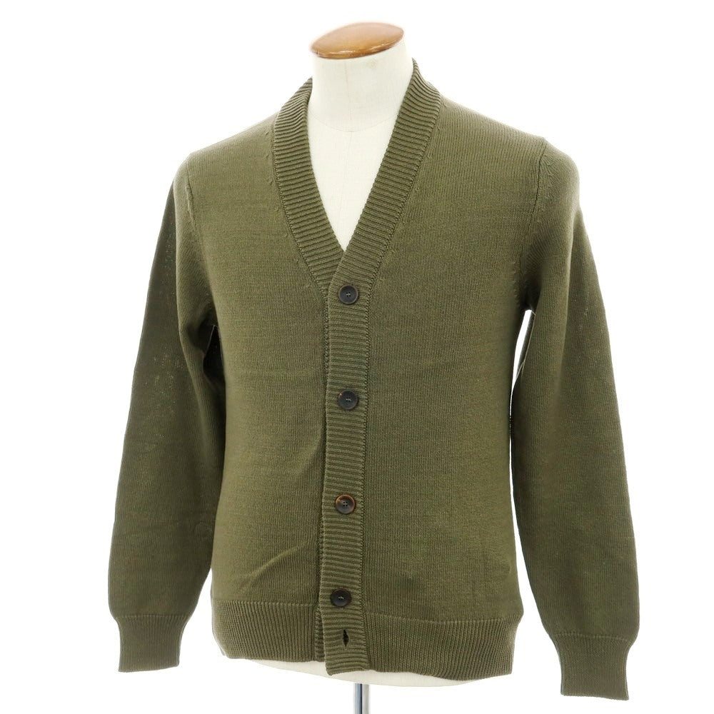 【新品】ザノーネ ZANONE ミドルゲージ コットン カーディガン オリーブグリーン【 46 】【 状態ランクN 】【 メンズ 】