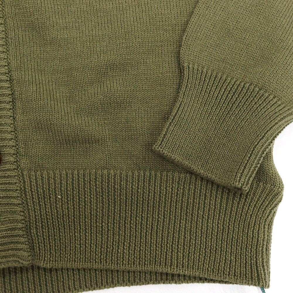 【新品】ザノーネ ZANONE ミドルゲージ コットン カーディガン オリーブグリーン【 46 】【 状態ランクN 】【 メンズ 】