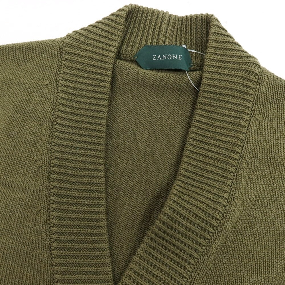 【新品アウトレット】ザノーネ ZANONE ミドルゲージ コットン カーディガン オリーブグリーン【 46 】【 状態ランクN- 】【 メンズ 】