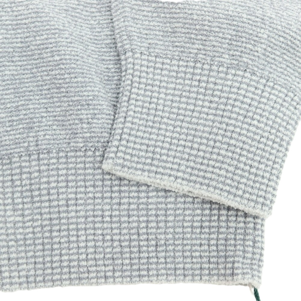 【新品アウトレット】ザノーネ ZANONE コットンナイロン ブークレー ボーダークルーネック プルオーバーニット グレーxホワイト【 50 】【 状態ランクN- 】【 メンズ 】