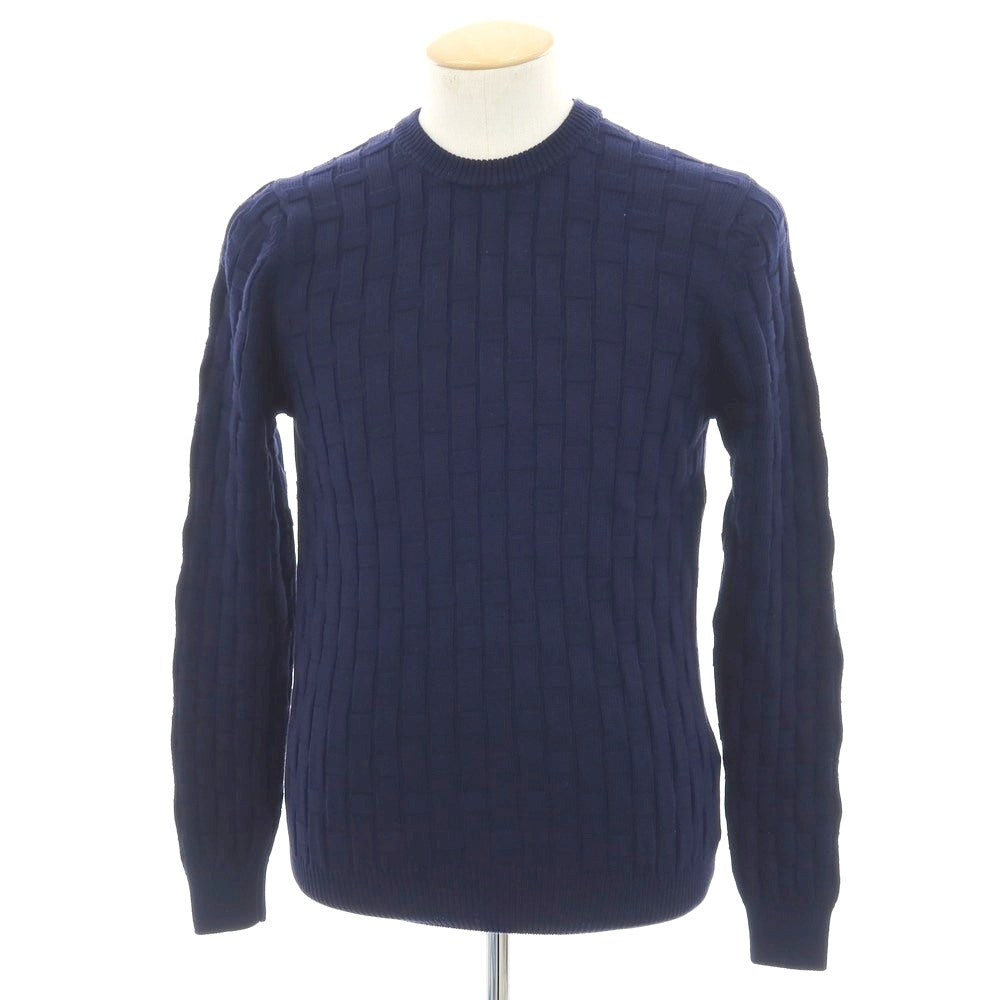 【新品】ザノーネ ZANONE コットン クルーネック プルオーバーニット ネイビー【 46 】【 状態ランクN 】【 メンズ 】