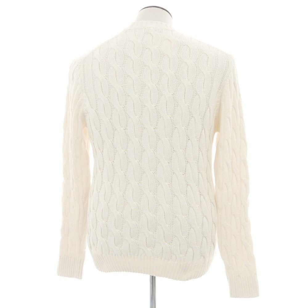【新品】ザノーネ ZANONE ミドルゲージコットン ケーブル編み クルーネックニット アイボリー【 50 】【 状態ランクN 】【 メンズ 】