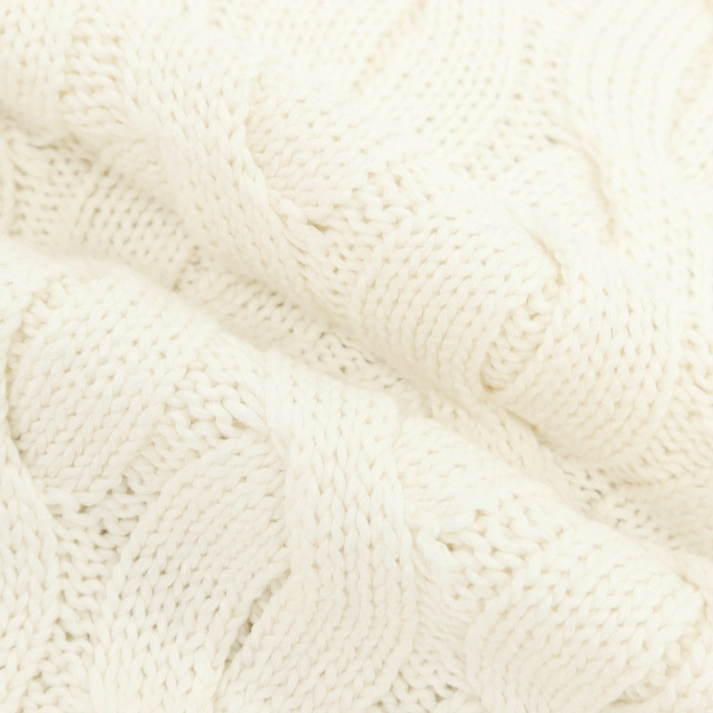 【新品】ザノーネ ZANONE ミドルゲージコットン ケーブル編み クルーネックニット アイボリー【 52 】【 状態ランクN 】【 メンズ 】