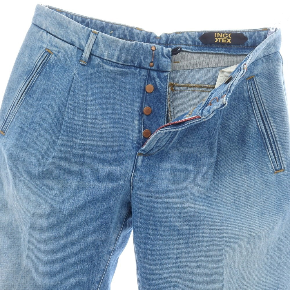 【新品】インコテックス ブルーディヴィジョン INCOTEX BLUE DIVISION TAILOR MADE タイトテーパードデニムパンツ ジーンズ ライトブルー【 33 】【 状態ランクN 】【 メンズ 】