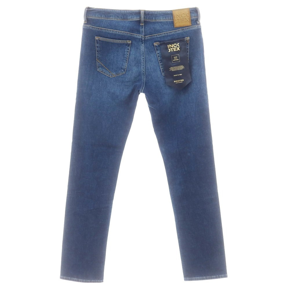 【新品】インコテックス ブルーディヴィジョン INCOTEX BLUE DIVISION ストレッチ タイトテーパードデニムパンツ ジーンズ ダークブルー【 33 】【 状態ランクN 】【 メンズ 】