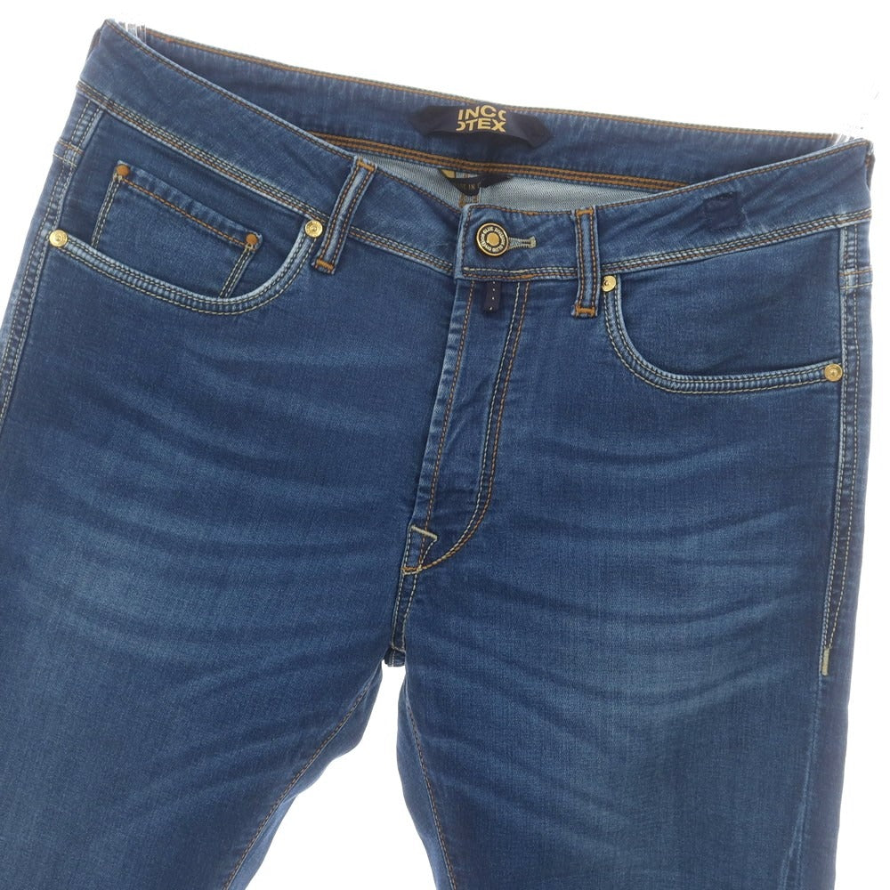 【新品】インコテックス ブルーディヴィジョン INCOTEX BLUE DIVISION ストレッチ タイトテーパードデニムパンツ ジーンズ ブルー【 33 】【 状態ランクN 】【 メンズ 】
