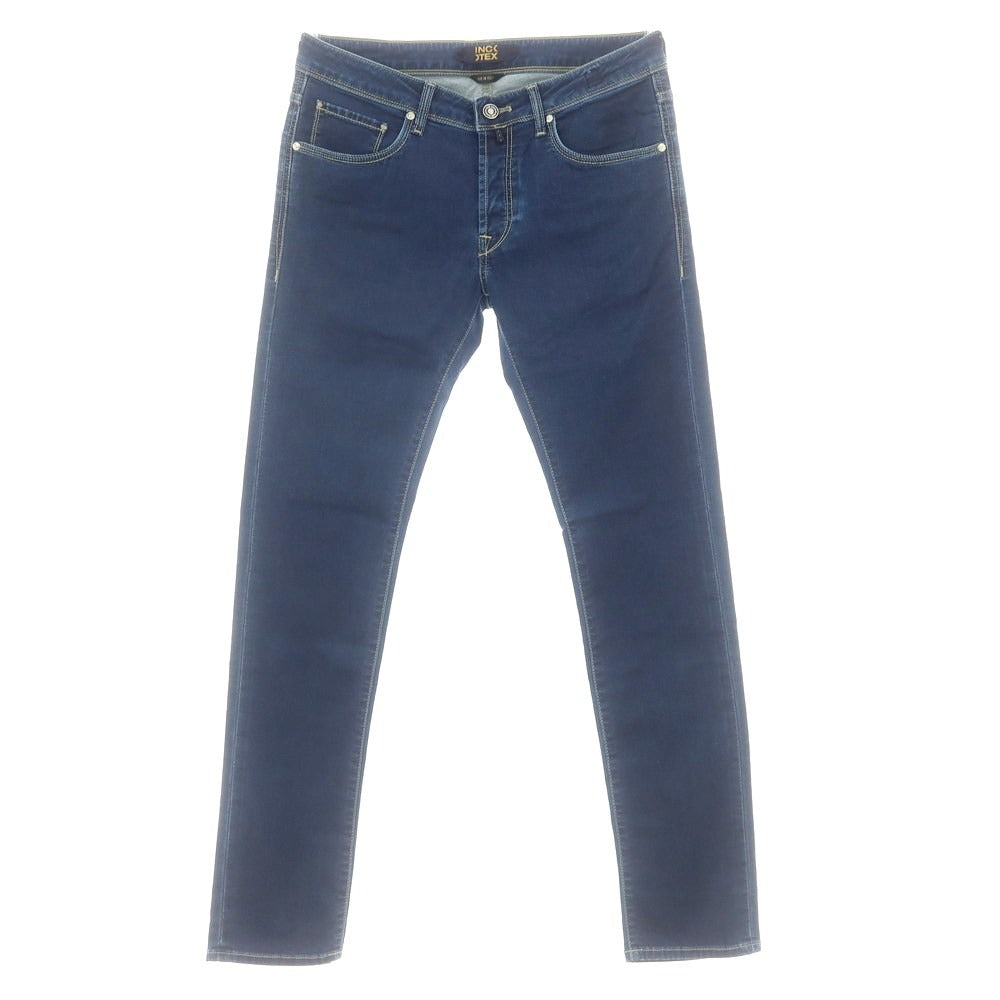 【新品】インコテックス ブルーディヴィジョン INCOTEX BLUE DIVISION ストレッチ タイトテーパードデニムパンツ ジーンズ ネイビー【 33 】【 状態ランクN 】【 メンズ 】