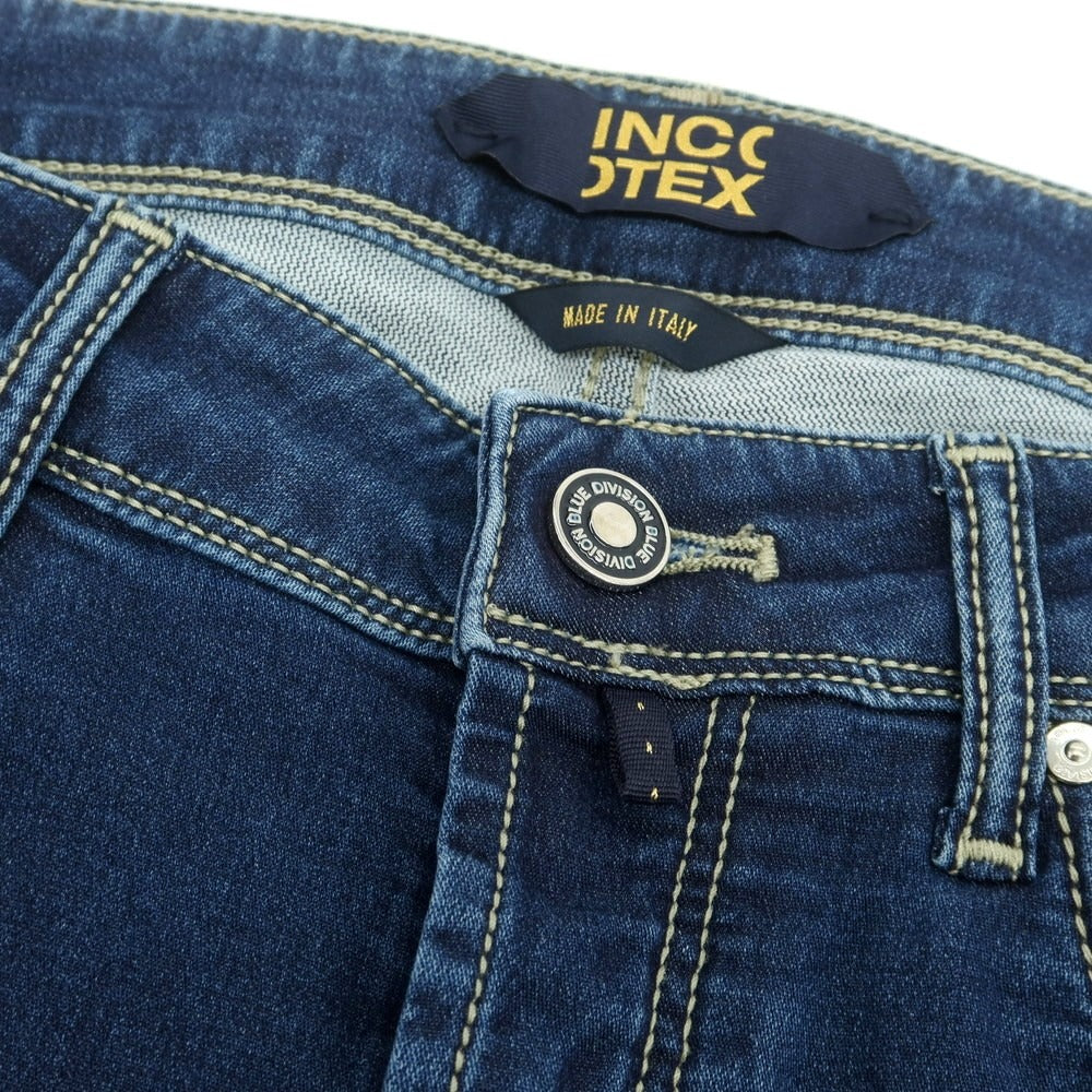 【新品】インコテックス ブルーディヴィジョン INCOTEX BLUE DIVISION ストレッチ タイトテーパードデニムパンツ ジーンズ ネイビー【 33 】【 状態ランクN 】【 メンズ 】