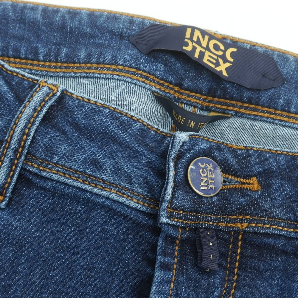 【新品】インコテックス ブルーディヴィジョン INCOTEX BLUE DIVISION ストレッチ タイトテーパードデニムパンツ ジーンズ ネイビー【 33 】【 状態ランクN 】【 メンズ 】