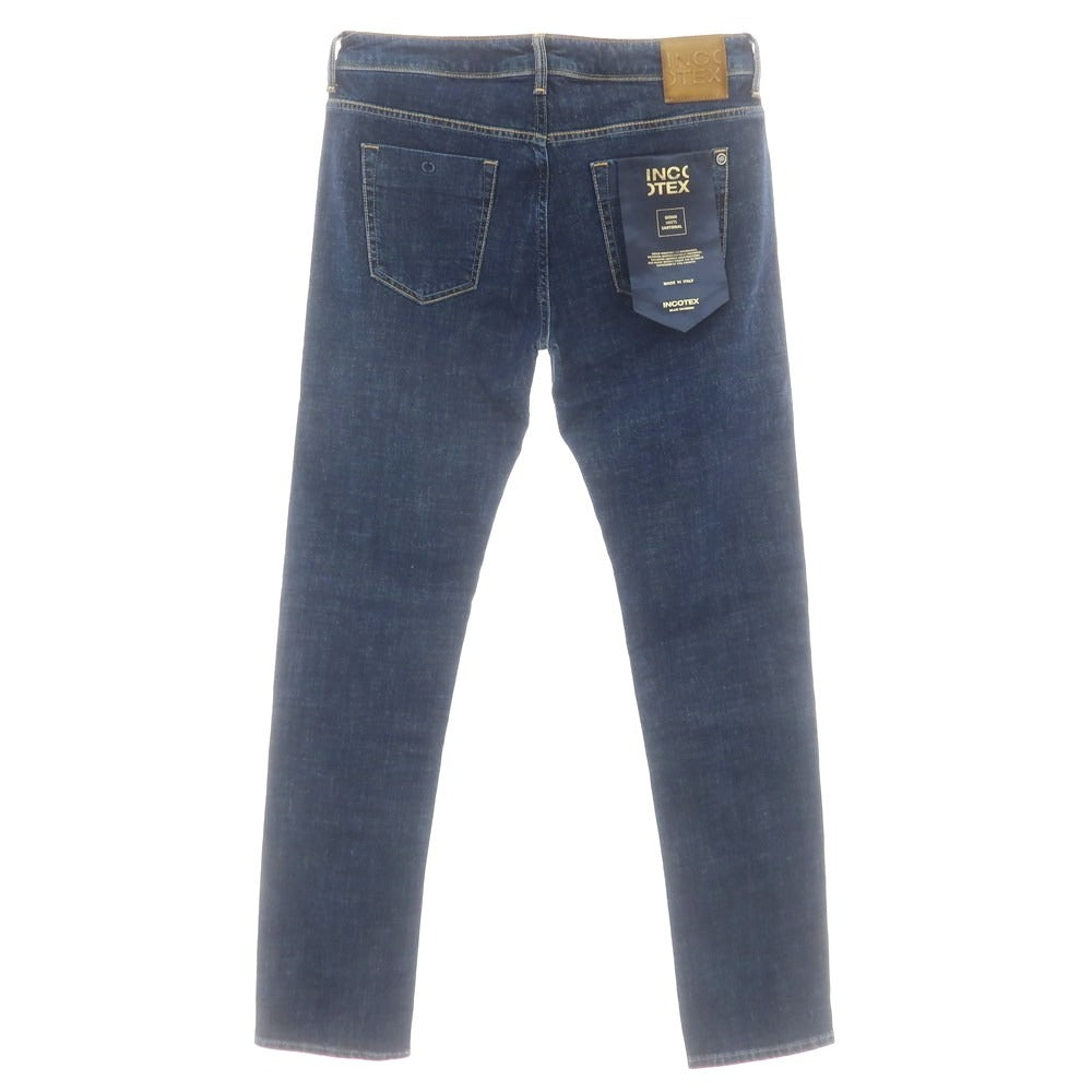 【新品】インコテックス ブルーディヴィジョン INCOTEX BLUE DIVISION ストレッチ タイトテーパードデニムパンツ ジーンズ ネイビー【 33 】【 状態ランクN 】【 メンズ 】