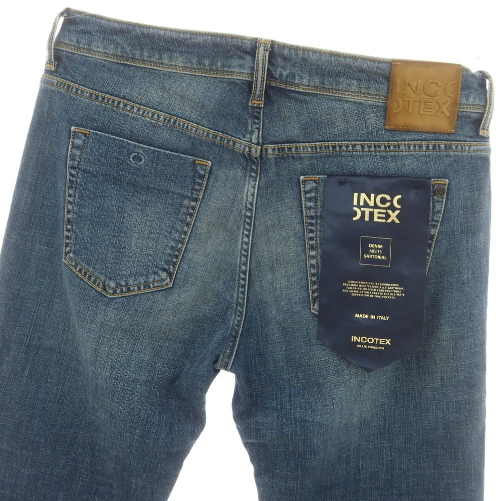【新品】インコテックス ブルーディヴィジョン INCOTEX BLUE DIVISION ストレッチ タイトテーパードデニムパンツ ジーンズ ブルー【 33 】【 状態ランクN 】【 メンズ 】