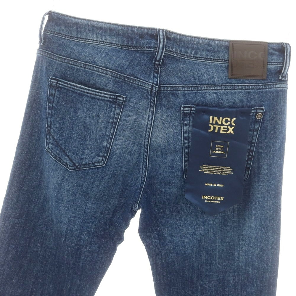 【新品アウトレット】インコテックス ブルーディヴィジョン INCOTEX BLUE DIVISION ストレッチ タイトテーパードデニムパンツ ダークブルー【 33 】【 状態ランクN- 】【 メンズ 】