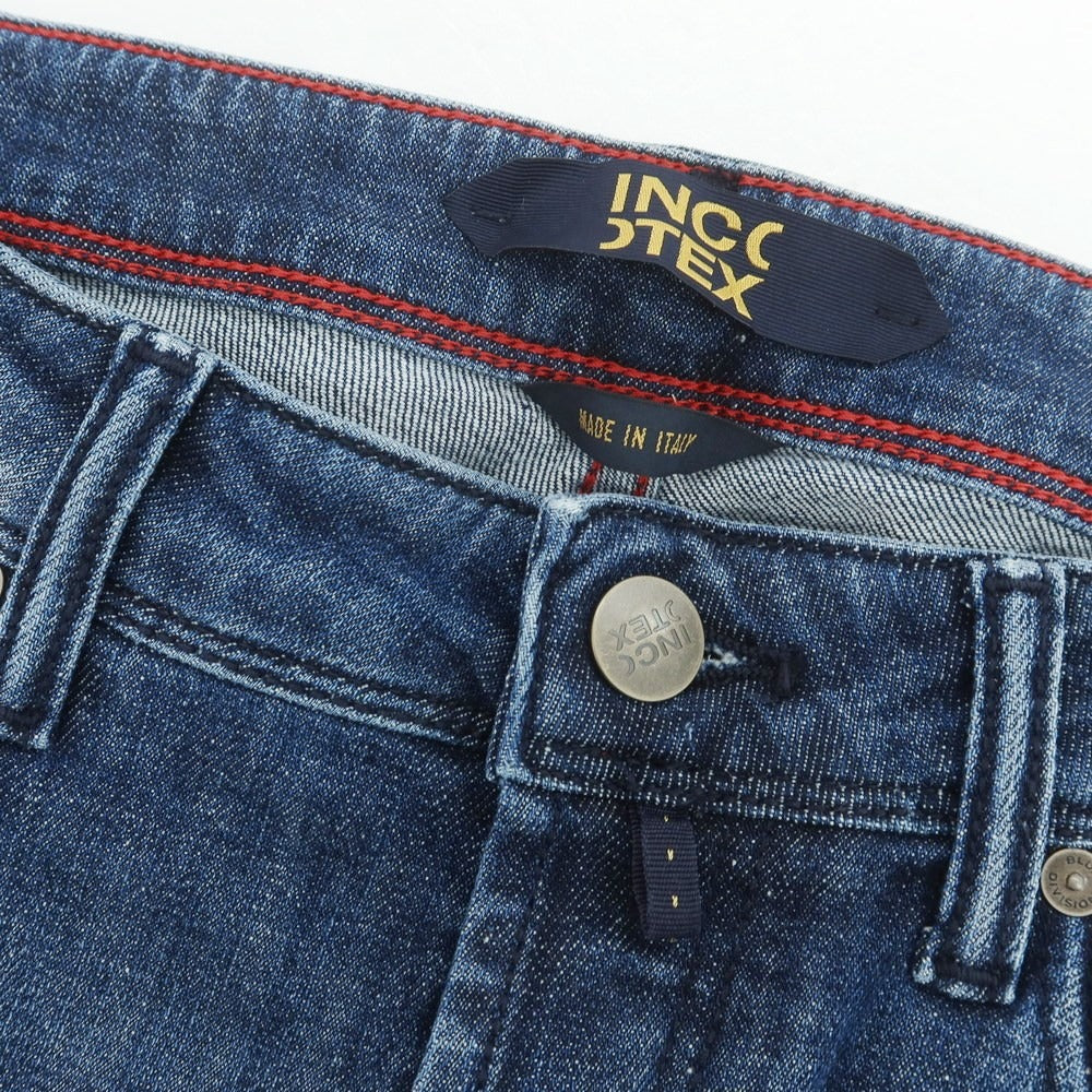 【新品アウトレット】インコテックス ブルーディヴィジョン INCOTEX BLUE DIVISION ストレッチ タイトテーパードデニムパンツ ダークブルー【 33 】【 状態ランクN- 】【 メンズ 】