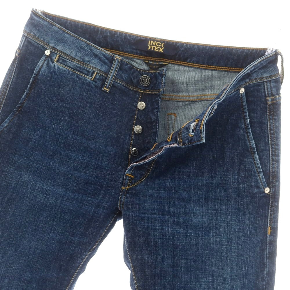【新品】インコテックス ブルーディヴィジョン INCOTEX BLUE DIVISION ストレッチ タイトテーパードデニムパンツ ネイビー【 33 】【 状態ランクN 】【 メンズ 】