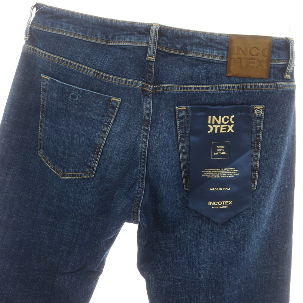 【新品】インコテックス ブルーディヴィジョン INCOTEX BLUE DIVISION ストレッチ タイトテーパードデニムパンツ ネイビー【 33 】【 状態ランクN 】【 メンズ 】