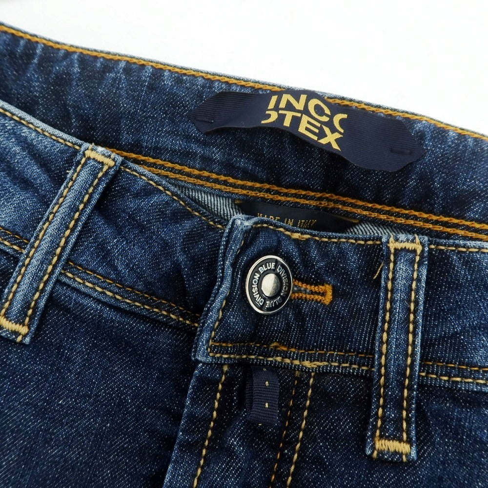 【新品】インコテックス ブルーディヴィジョン INCOTEX BLUE DIVISION ストレッチ タイトテーパードデニムパンツ ネイビー【 33 】【 状態ランクN 】【 メンズ 】