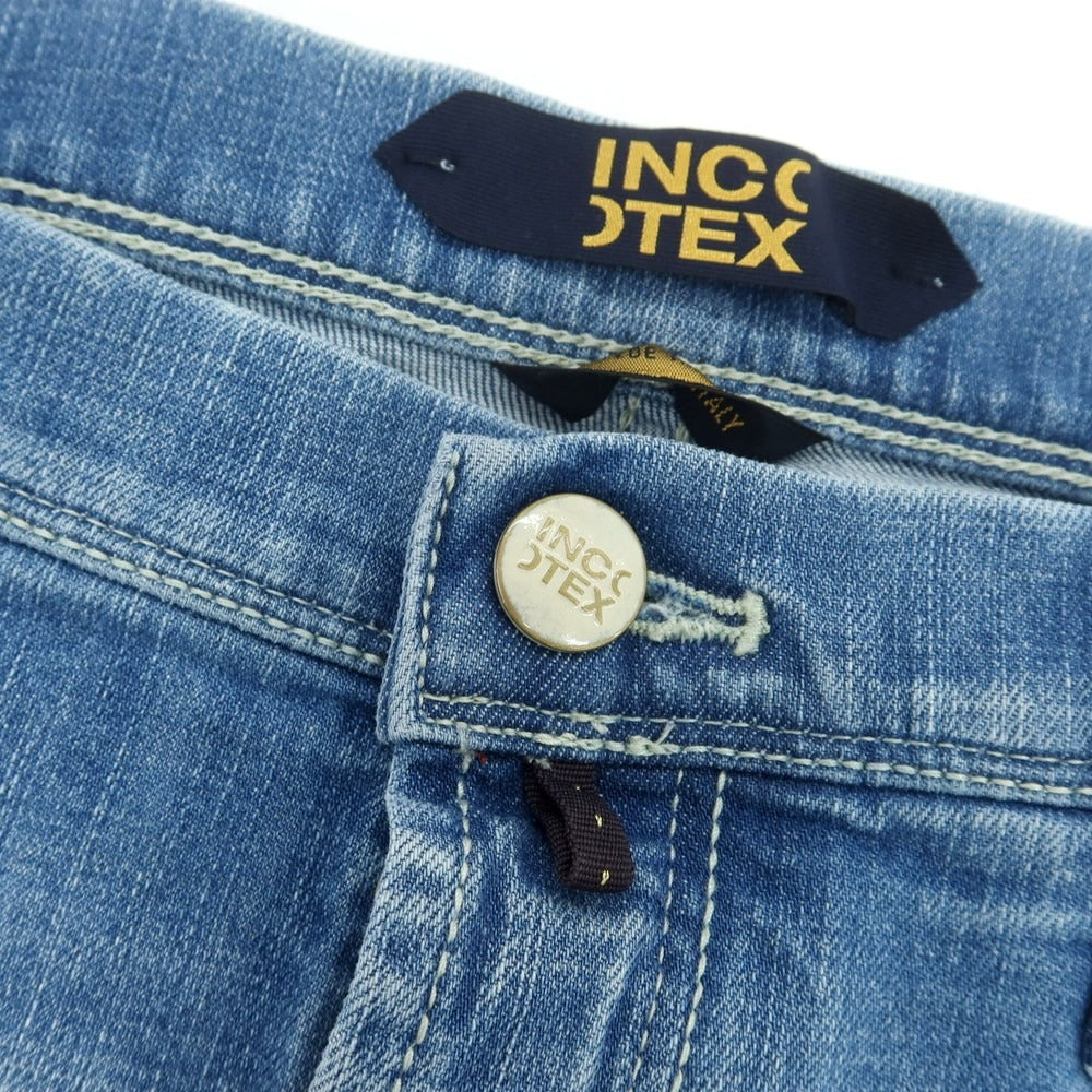 【新品】インコテックス ブルーディヴィジョン INCOTEX BLUE DIVISION ストレッチ タイトテーパードデニムパンツ ライトブルー【 34 】【 状態ランクN 】【 メンズ 】