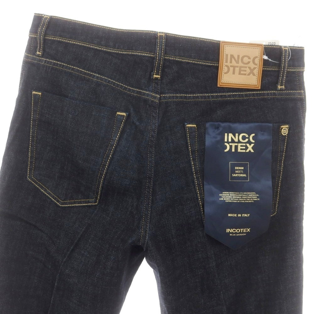 【新品アウトレット】インコテックス ブルーディヴィジョン INCOTEX BLUE DIVISION ワンプリーツ ストレッチ タイトテーパードデニムパンツ ネイビー【 33 】【 状態ランクN- 】【 メンズ 】