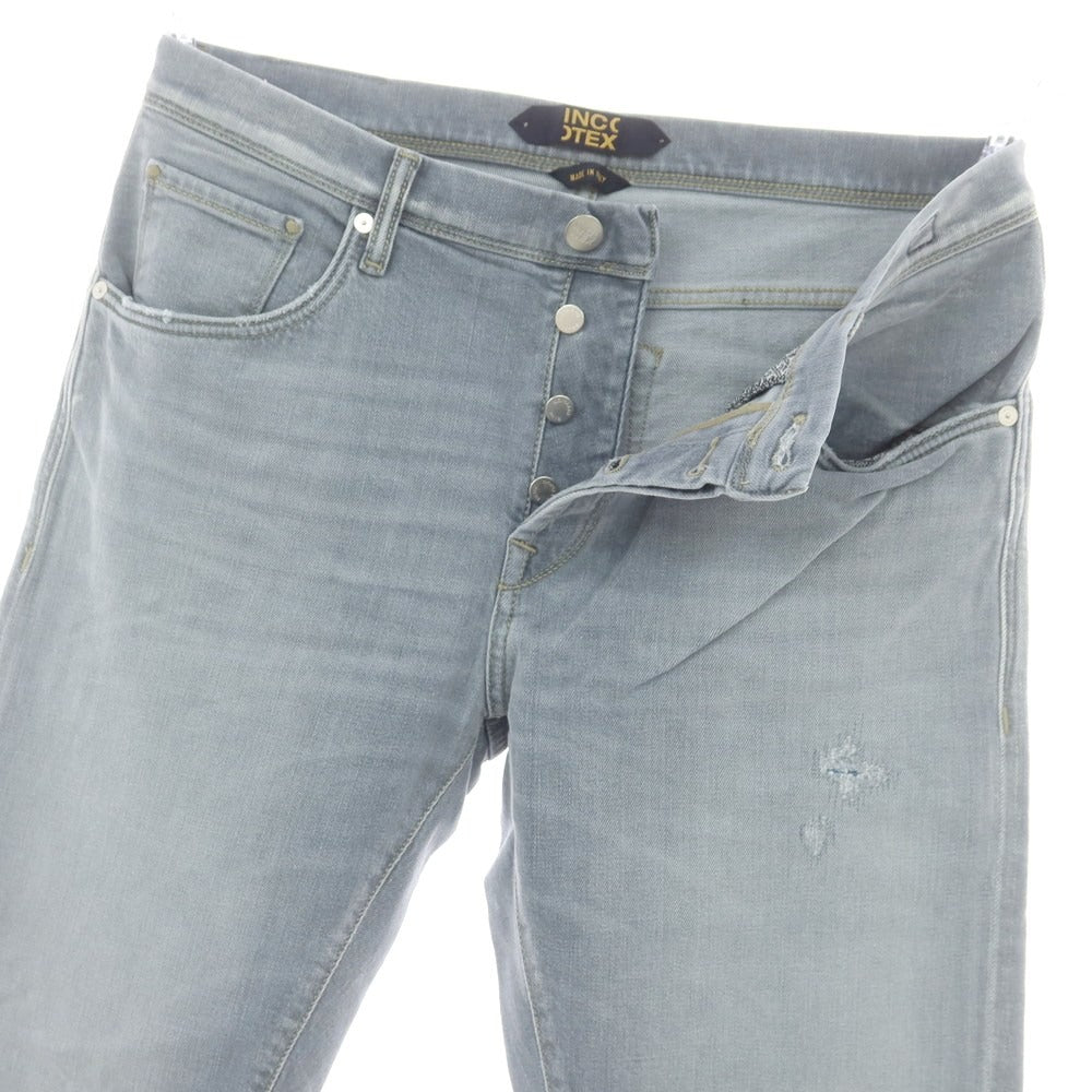 【新品】インコテックス ブルーディヴィジョン INCOTEX BLUE DIVISION ストレッチ タイトテーパードデニムパンツ ライトクールグレー【 33 】【 状態ランクN 】【 メンズ 】