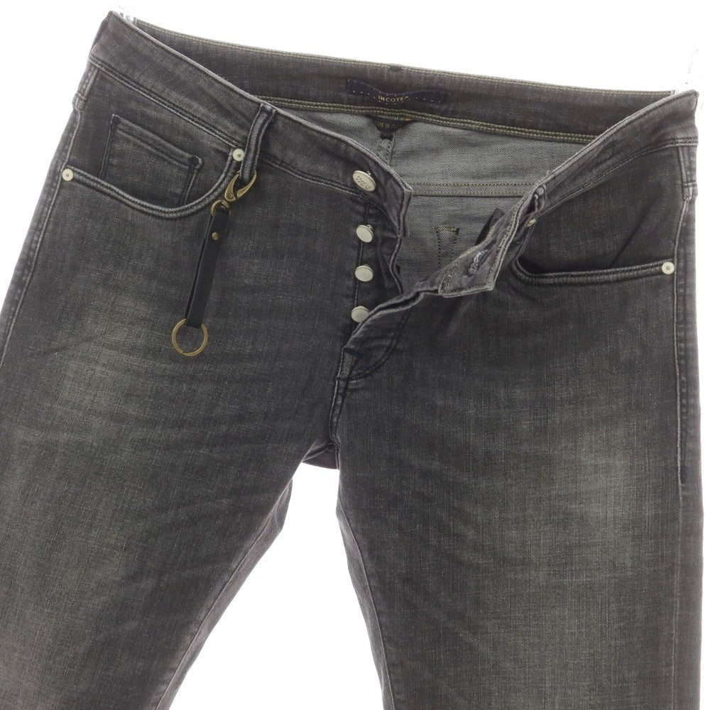 【新品】インコテックス ブルーディヴィジョン INCOTEX BLUE DIVISION ストレッチ タイトテーパードデニムパンツ ダークグレー【 36 】【 状態ランクN 】【 メンズ 】