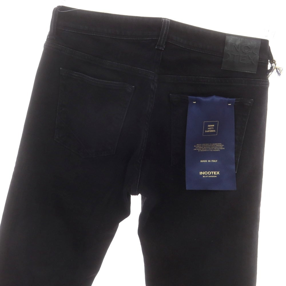 【新品】インコテックス ブルーディヴィジョン INCOTEX BLUE DIVISION ストレッチ タイトテーパードデニムパンツ ブラック【 30 】【 状態ランクN 】【 メンズ 】