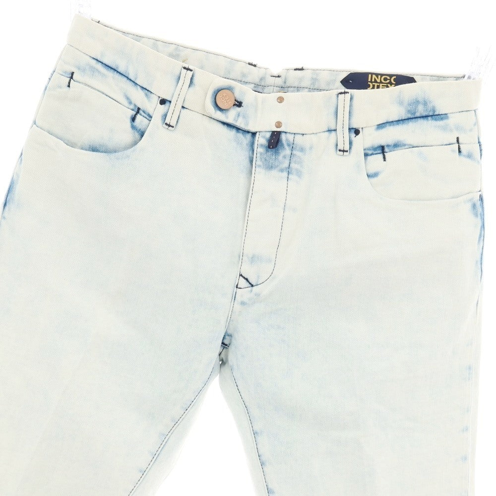 【新品】インコテックス ブルーディヴィジョン INCOTEX BLUE DIVISION コットンリネン デニムパンツ ジーンズ ホワイトブルー【 33 】【 状態ランクN 】【 メンズ 】