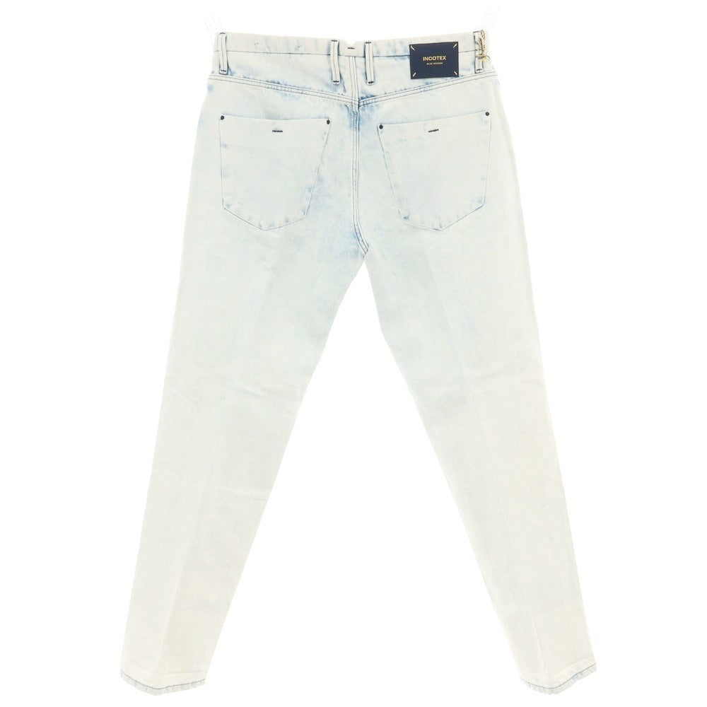 【新品】インコテックス ブルーディヴィジョン INCOTEX BLUE DIVISION コットンリネン デニムパンツ ジーンズ ホワイトブルー【 33 】【 状態ランクN 】【 メンズ 】