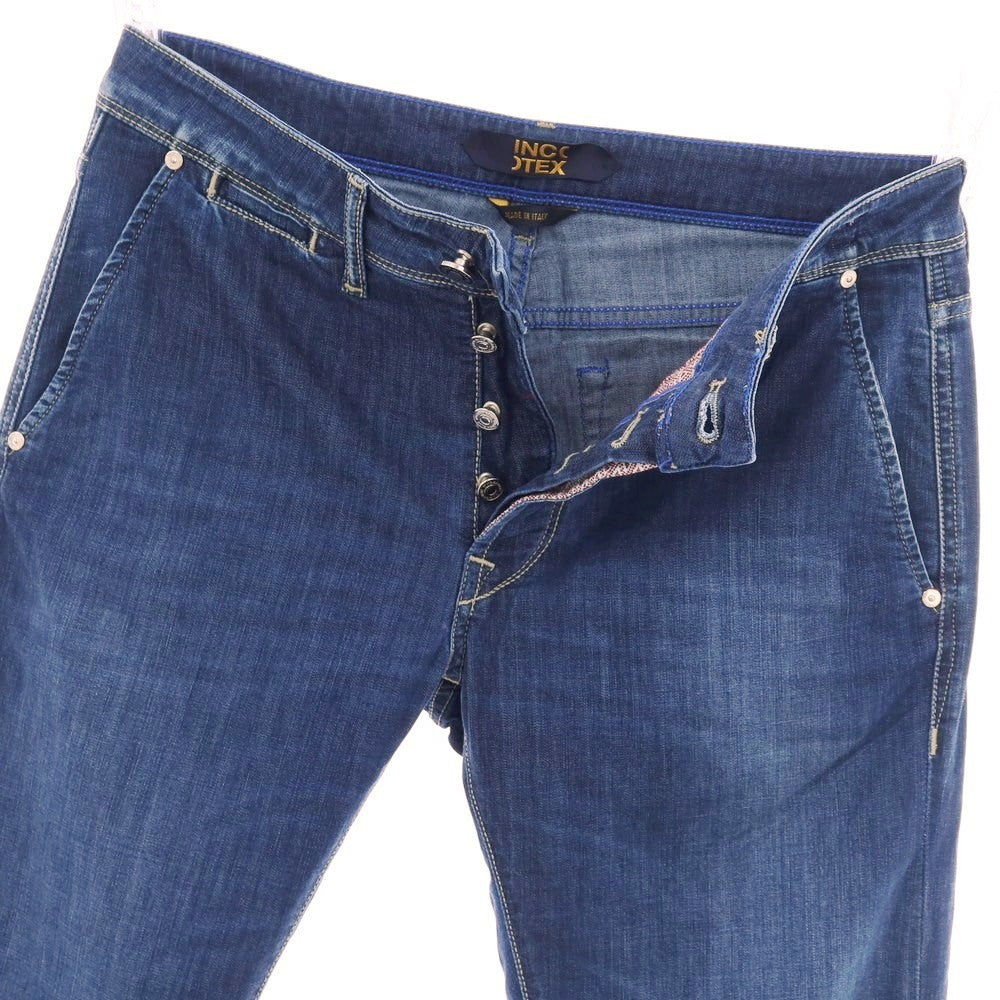【新品アウトレット】インコテックス ブルーディヴィジョン INCOTEX BLUE DIVISION ストレッチ コットンレーヨンポリエステル デニムパンツ ジーンズ ネイビー【 33 】【 状態ランクN- 】【 メンズ 】