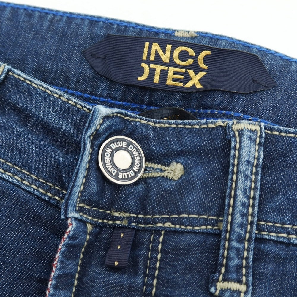 【新品アウトレット】インコテックス ブルーディヴィジョン INCOTEX BLUE DIVISION ストレッチ コットンレーヨンポリエステル デニムパンツ ジーンズ ネイビー【 33 】【 状態ランクN- 】【 メンズ 】