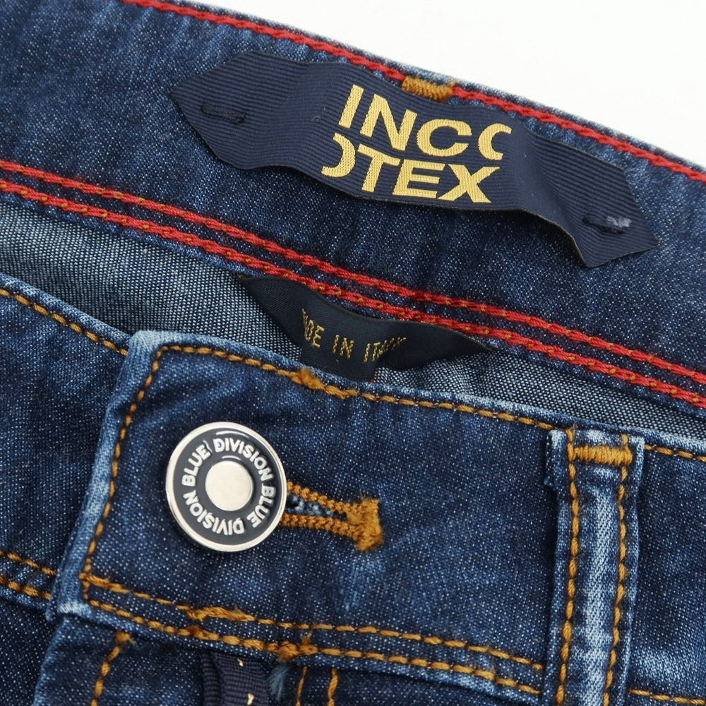 【新品】インコテックス ブルーディヴィジョン INCOTEX BLUE DIVISION ストレッチ コットンレーヨンポリエステル デニムパンツ ジーンズ ネイビー【 33 】【 状態ランクN 】【 メンズ 】
