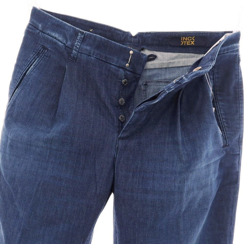 【新品アウトレット】インコテックス ブルーディヴィジョン INCOTEX BLUE DIVISION ストレッチ コットンレーヨンポリエステル デニムパンツ ジーンズ ネイビー【 33 】【 状態ランクN- 】【 メンズ 】