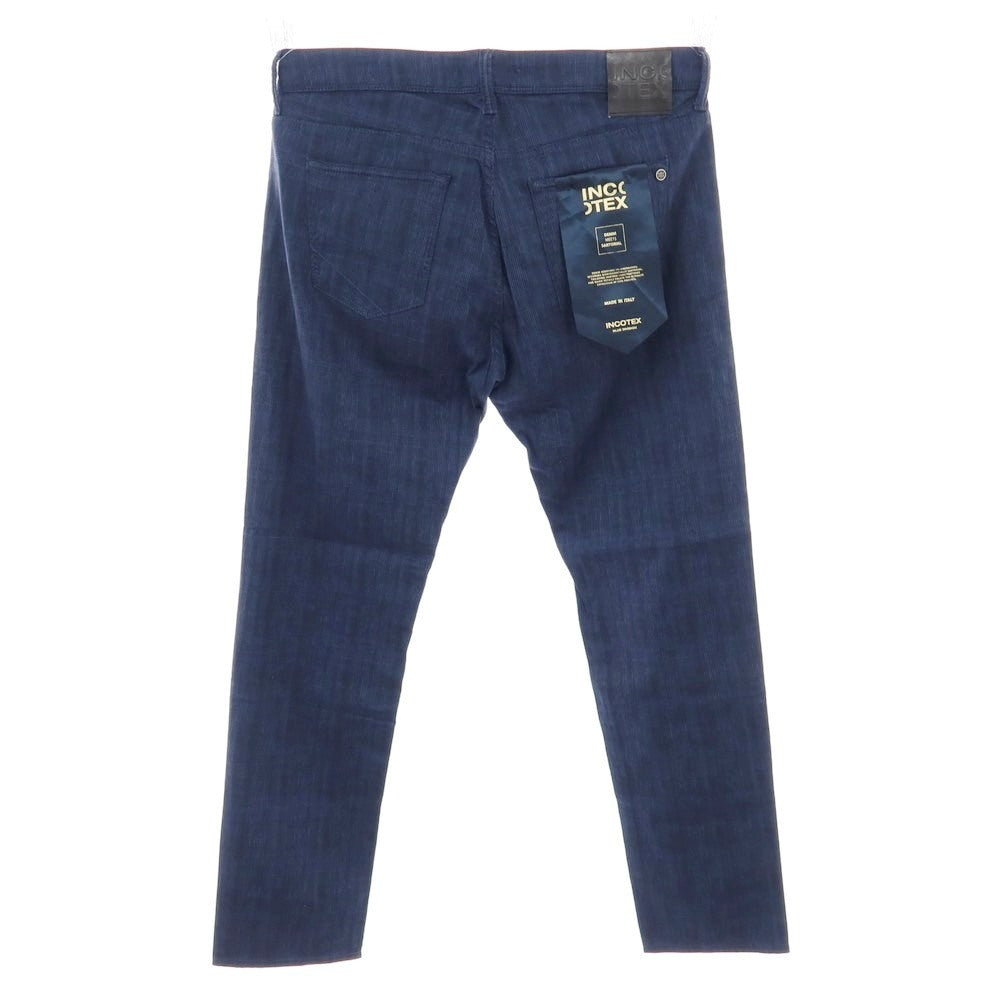 【新品】インコテックス ブルーディヴィジョン INCOTEX BLUE DIVISION ストレッチ コットン グレンチェック 5ポケットパンツ ブルーxブラック【 サイズ33 】【 状態ランクN 】【 メンズ 】