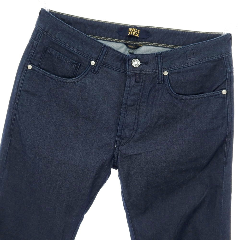 【新品アウトレット】インコテックス ブルーディヴィジョン INCOTEX BLUE DIVISION LUXURY FABRIC ストレッチ コットンシルク デニムパンツ ジーンズ ネイビー【 33 】【 状態ランクN- 】【 メンズ 】