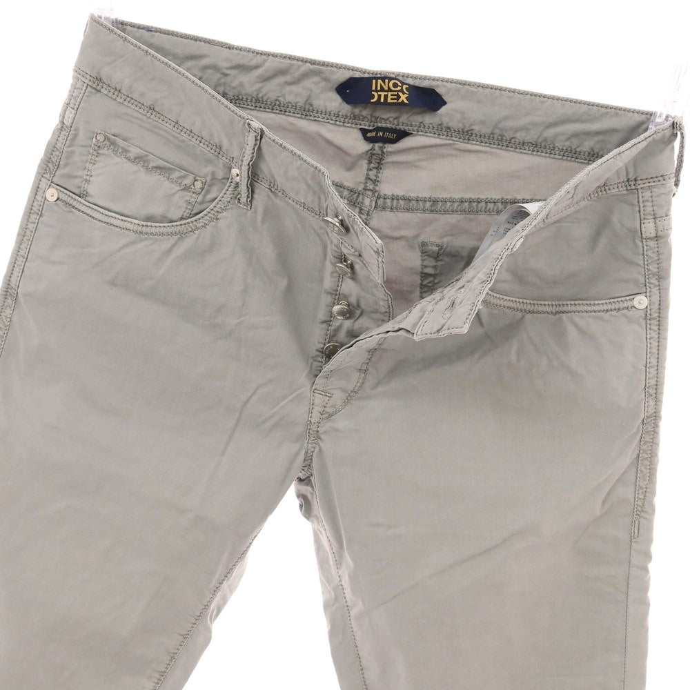 【新品アウトレット】インコテックス ブルーディヴィジョン INCOTEX BLUE DIVISION ストレッチ セルロースコットン 5ポケットパンツ ライトグレー【 33 】【 状態ランクN- 】【 メンズ 】