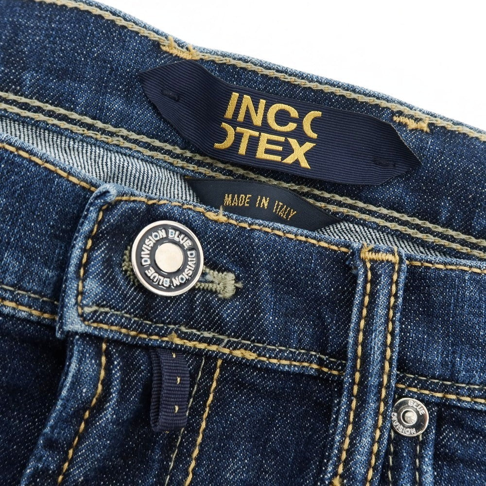 【新品】インコテックス ブルーディヴィジョン INCOTEX BLUE DIVISION ストレッチ コットン デニム ショートパンツ ジーンズ ネイビー【 サイズ33 】【 状態ランクN 】【 メンズ 】