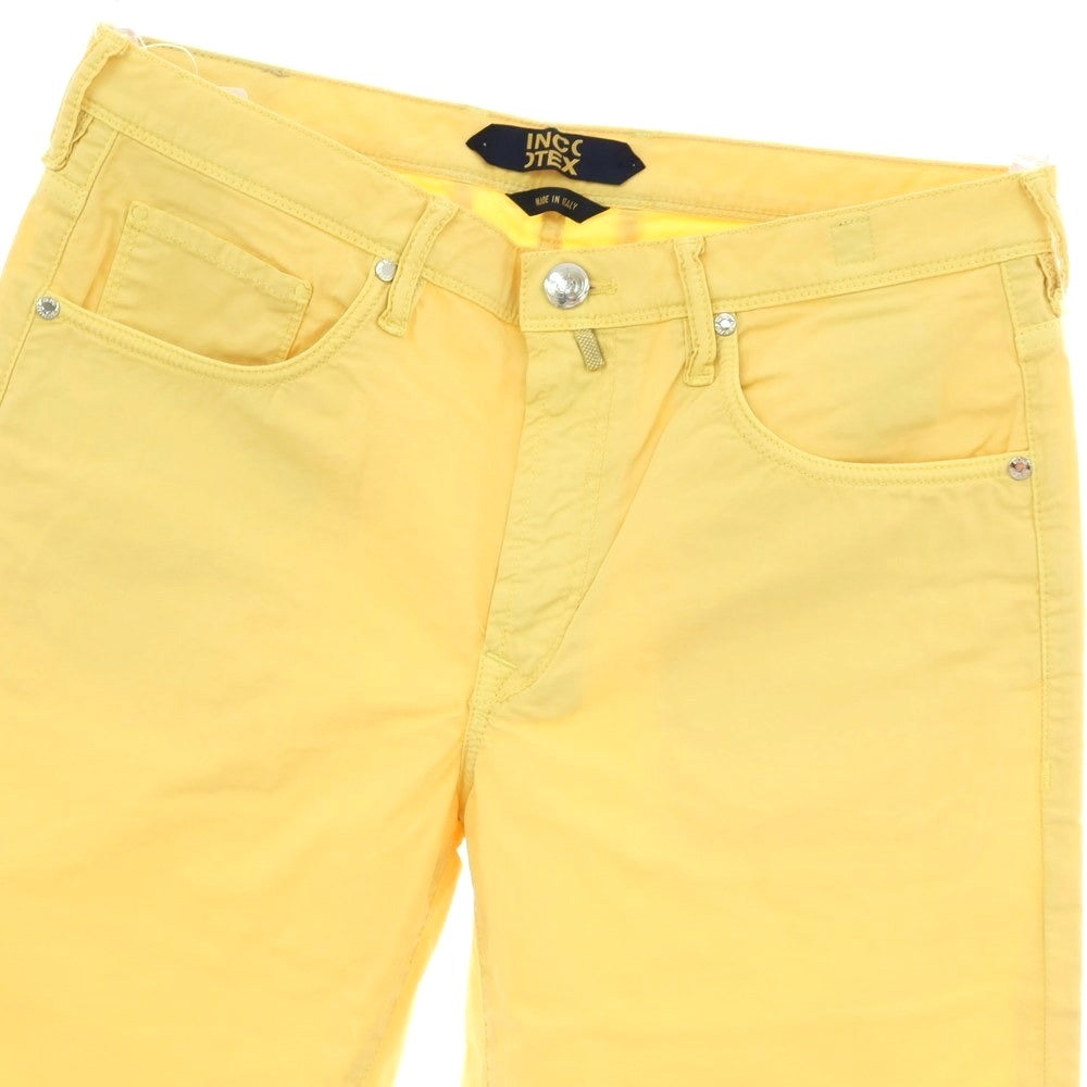 【新品】インコテックス ブルーディヴィジョン INCOTEX BLUE DIVISION ストレッチ コットン ショートパンツ イエロー【 サイズ33 】【 状態ランクN 】【 メンズ 】