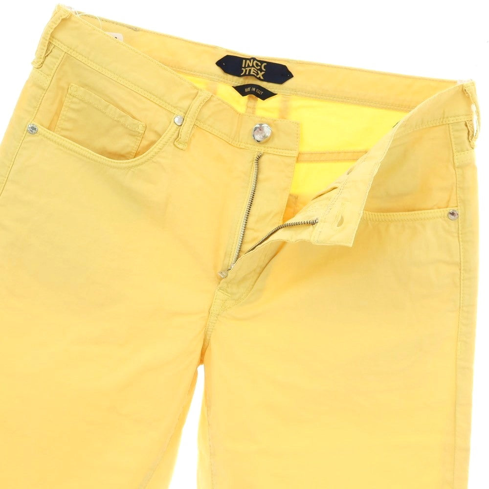 【新品】インコテックス ブルーディヴィジョン INCOTEX BLUE DIVISION ストレッチ コットン ショートパンツ イエロー【 サイズ33 】【 状態ランクN 】【 メンズ 】
