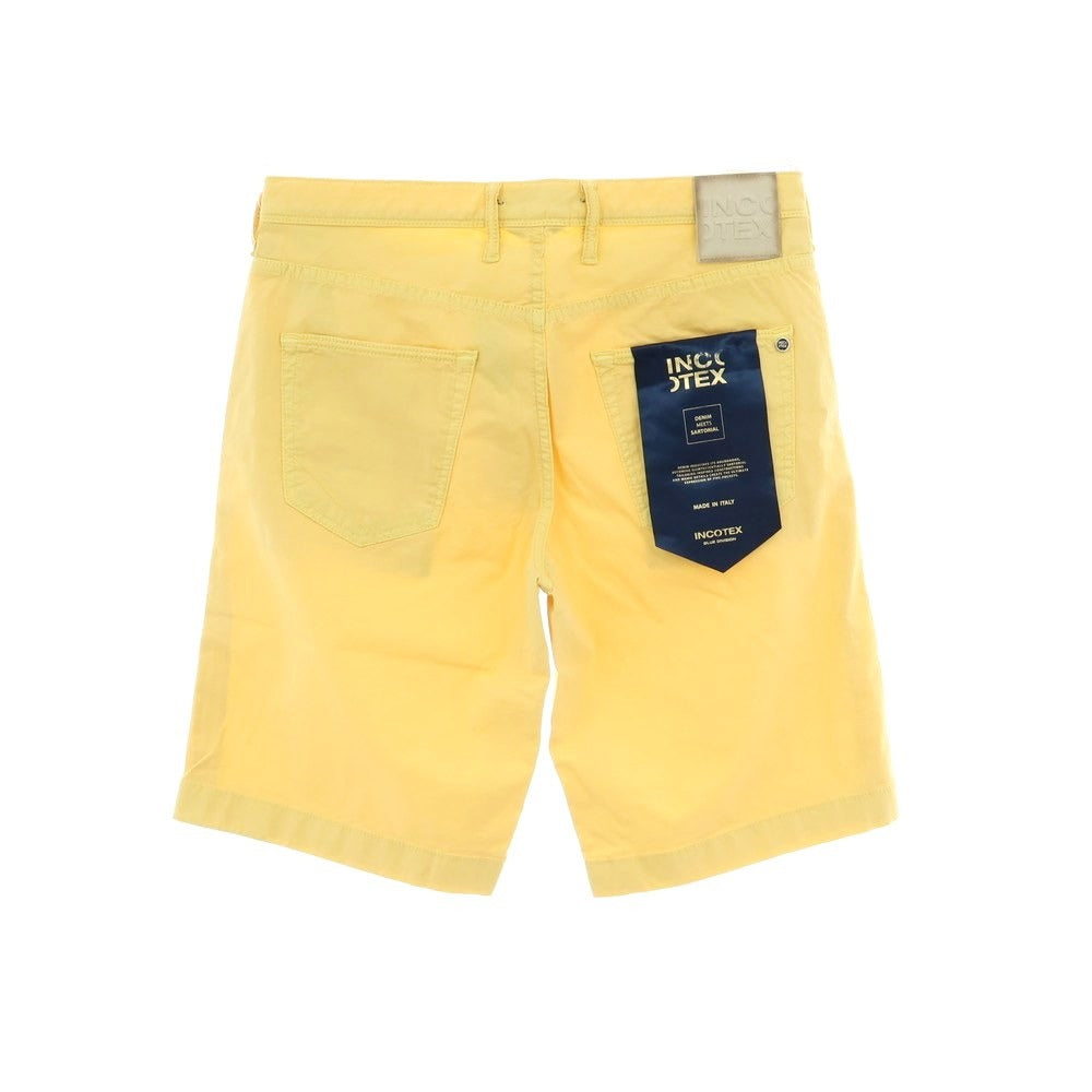 【新品】インコテックス ブルーディヴィジョン INCOTEX BLUE DIVISION ストレッチ コットン ショートパンツ イエロー【 サイズ33 】【 状態ランクN 】【 メンズ 】