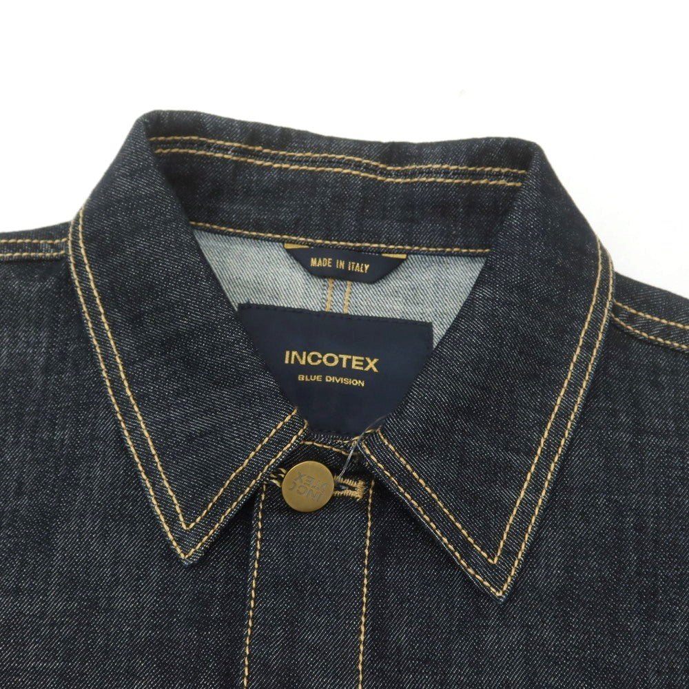 【新品】インコテックス ブルーディヴィジョン INCOTEX BLUE DIVISION ストレッチ コットン デニムジャケット ネイビー【 L 】【 状態ランクN 】【 メンズ 】