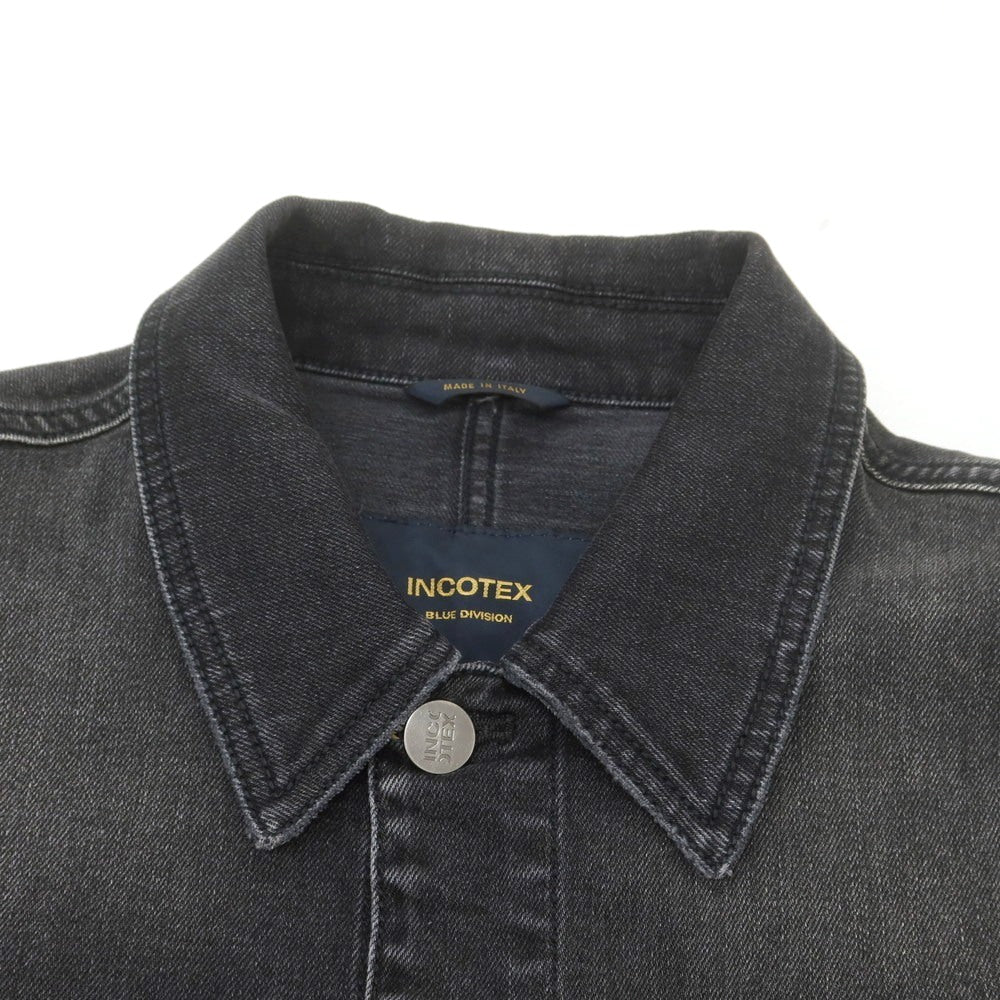 【新品】インコテックス ブルーディヴィジョン INCOTEX BLUE DIVISION ストレッチ コットン デニムジャケット ブラック【 L 】【 状態ランクN 】【 メンズ 】