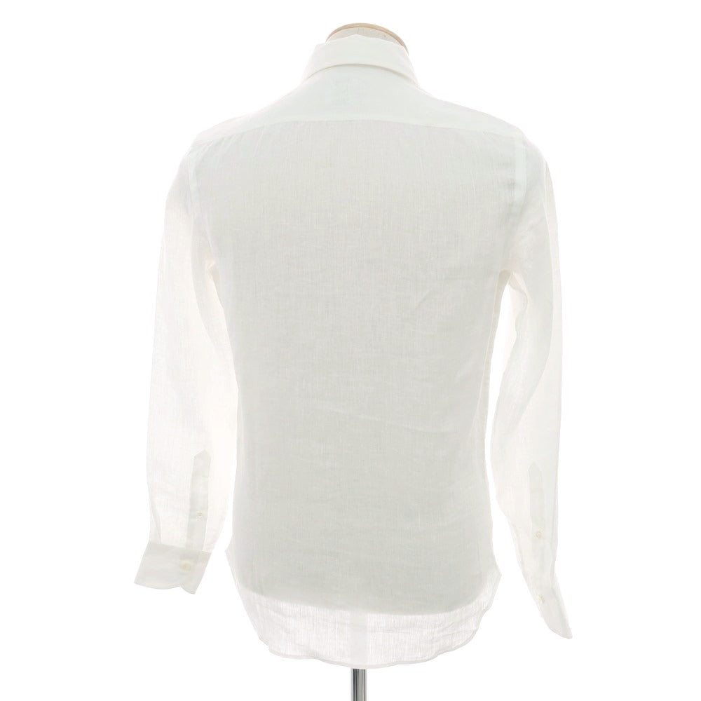 【新品アウトレット】マリアサンタンジェロ Maria Santangelo MARCELLO リネン ワンピースカラーシャツ ホワイト【 37 】【 状態ランクN- 】【 メンズ 】